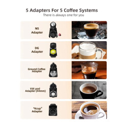 Machine à café 5 en 1 HIBREW : expresso, cappuccino et plus encore